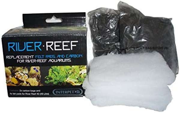 Interpet Aquarium River Reef & Km Bioreef Super Fine Filter Pad & Carbon